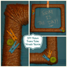 DIY picture frame twine wreath tutorial