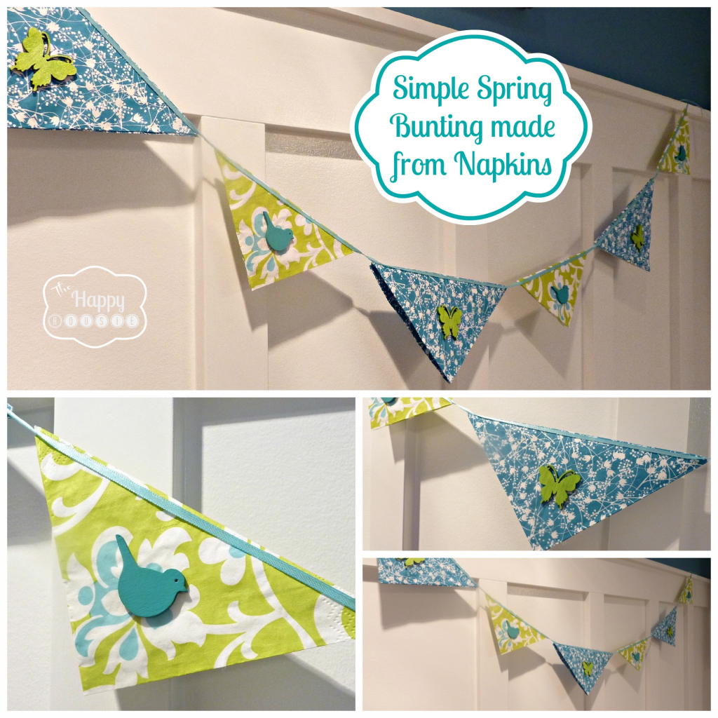 Simple Spring Bunting made from Napkins collage at thehappyhousie