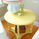 DIY Chalk Paint Side Table after 2 at thehappyhousie