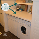 New Countertop and Shelf in Laundry Room at thehappyhousie