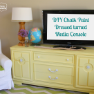 DIY Chalk Paint Dresser turned Media Console at thehappyhousie