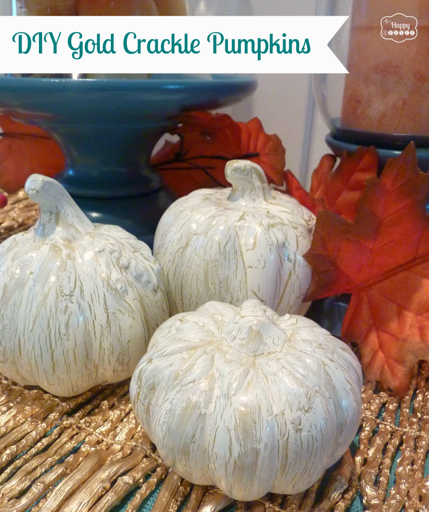 DIY Gold Crackle Pumpkins by thehappyhousie