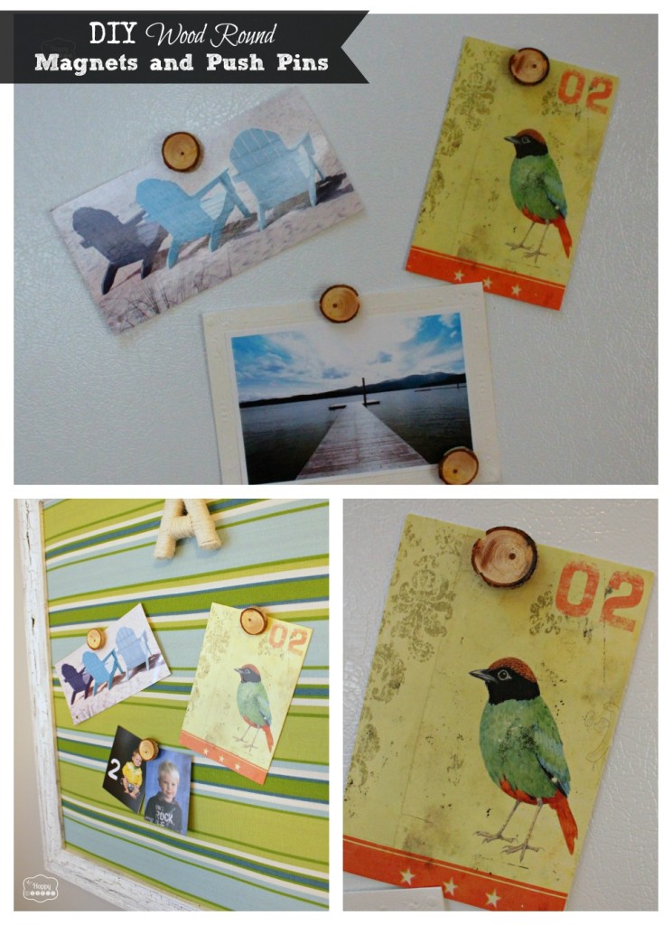 DIY Wood Round Magnets and Push Pins by The Happy Housie for 1208