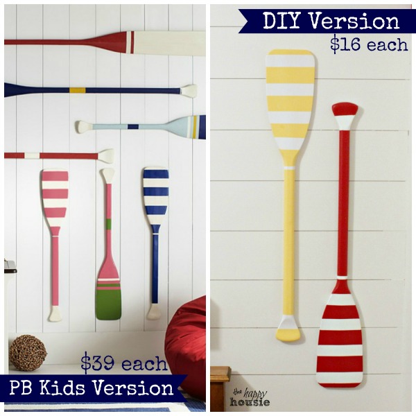 PB Kids DIY Knockoff Oar and Paddle Decor at the happy housie resized
