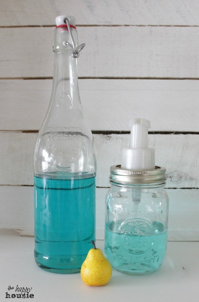 Easy DIY Foaming Soap Dispenser and Dishsoap lemonade bottle at the happy housie