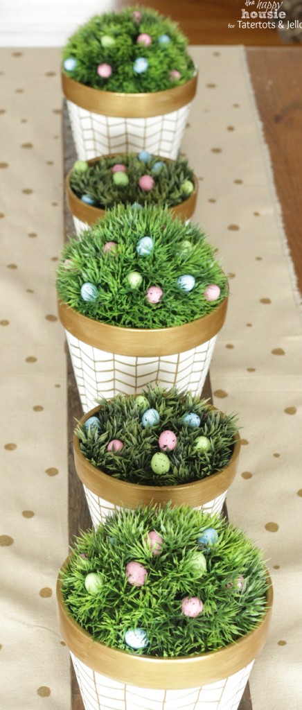 White and Gold Herringbone Pots for Spring 3 by the happy housie for tatertots and jello
