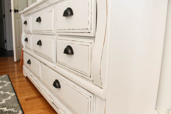 White Chalky Paint Dresser Makeover The Happy Housie