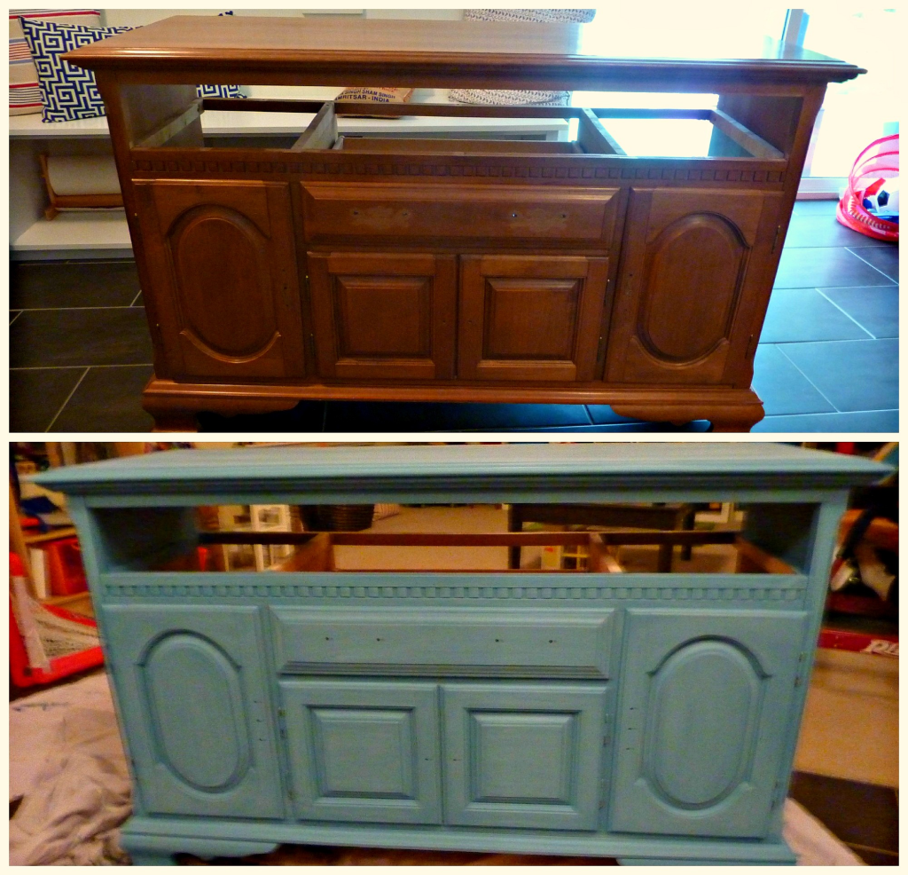 chalk painted TV Cabinet