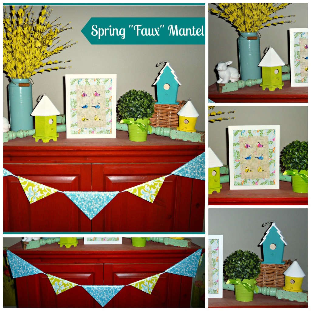 spring faux mantel collage