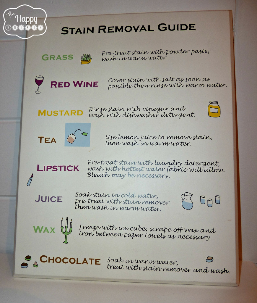 Laundry Room Art Stain Removal Guide at thehappyhousie
