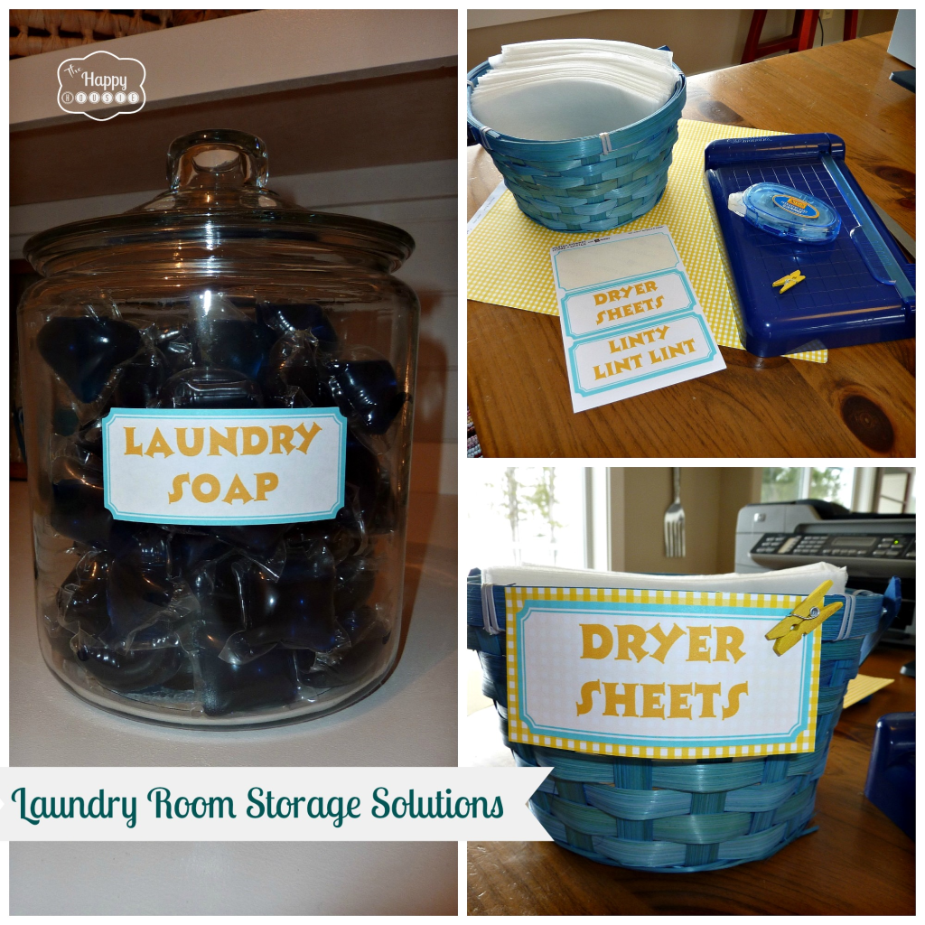 Laundry Room storage solutions at thehappyhousie