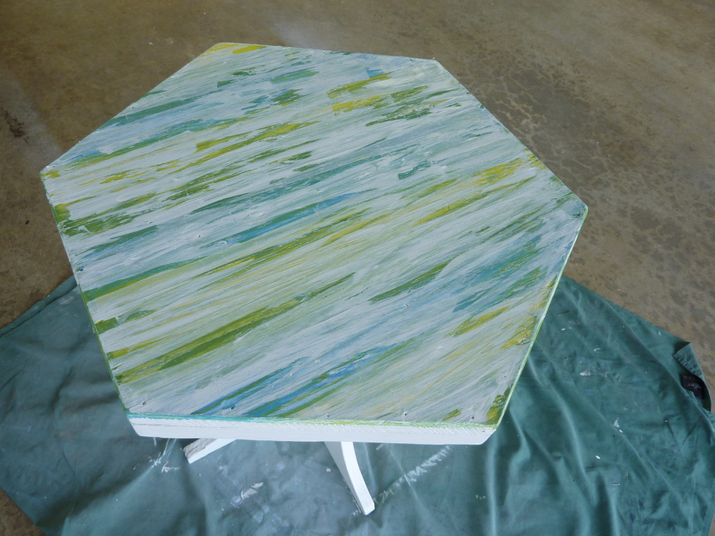 texture table finished applying craft paint