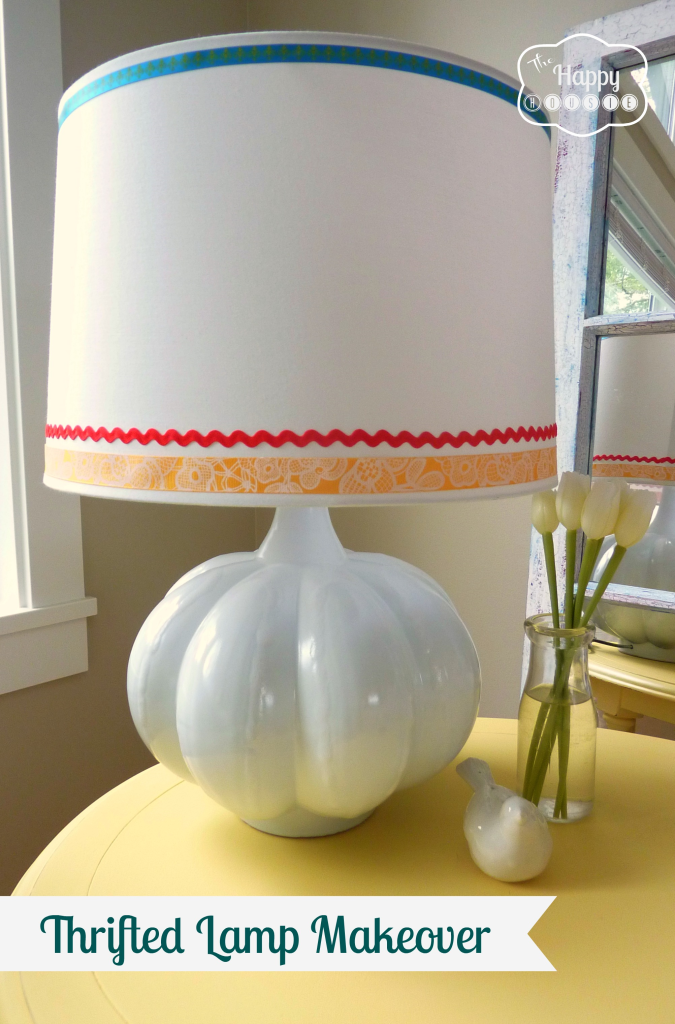 Thrifted Lamp Makeover after at thehappyhousie