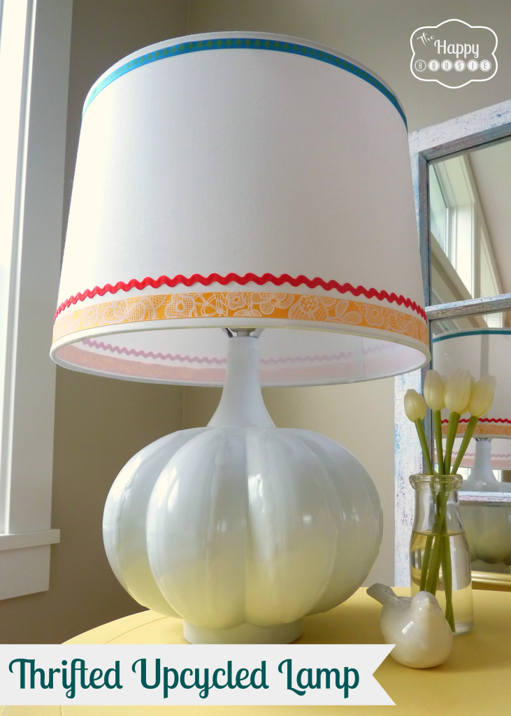 Thrifted Lamp Makeover upcycled at thehappyhousie