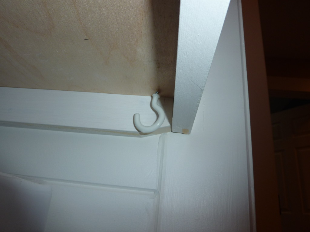 attach hooks below the countertop