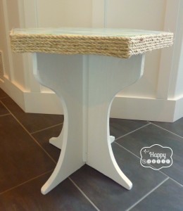 texture side table side with sisal rope edge at thehappyhousie