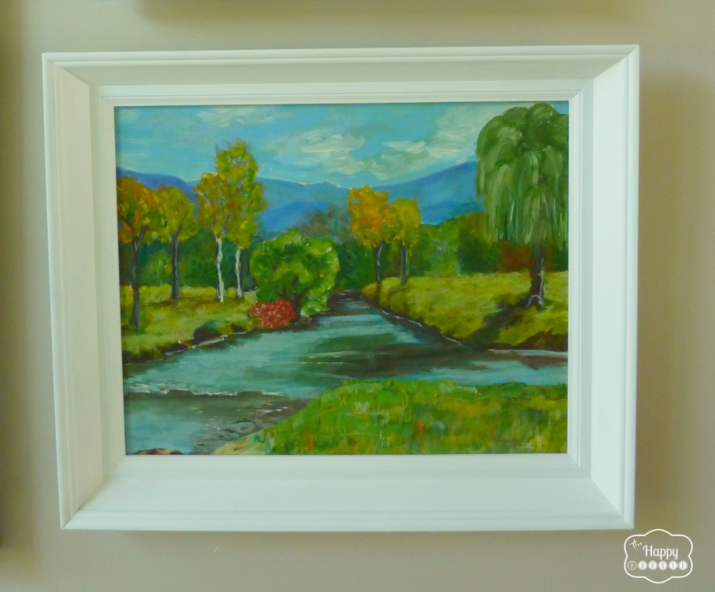 thrifted oil painting river at thehappyhousie