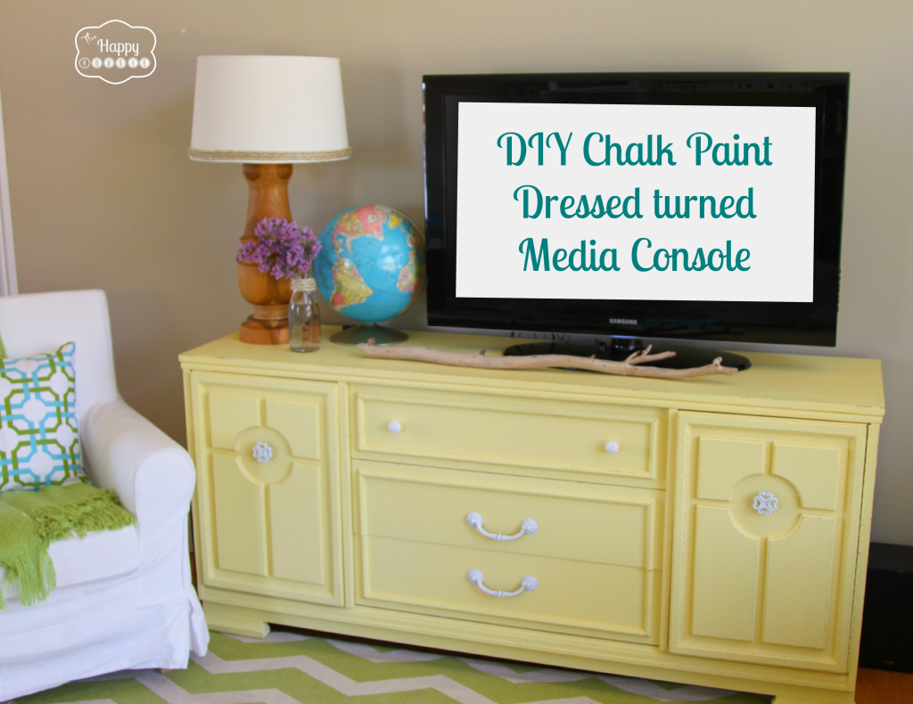 DIY Chalk Paint Dresser turned Media Console at thehappyhousie
