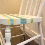 dipped n striped diy chalk paint chair after side at thehappyhousie
