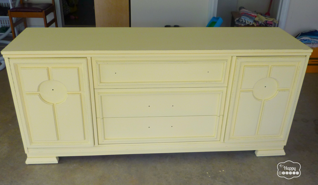 diy chalk paint dressed turned media console finished before handles added at thehappyhousie