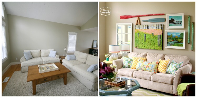 Before and After at The Happy Housie - living room