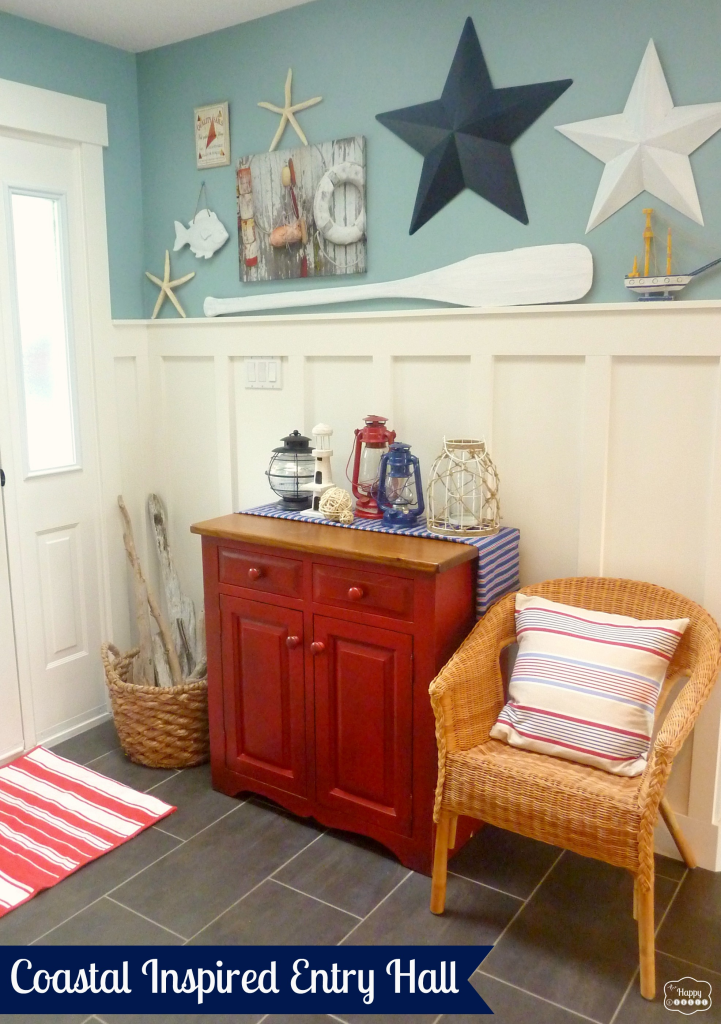 Coastal Inspired Entry Hall 1 room 3 ways at thehappyhousie