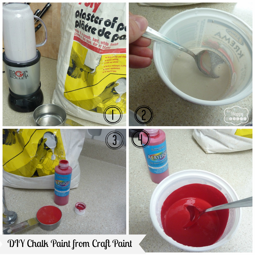 DIY Chalk Paint from Craft Paint Recipe at thehappyhousie