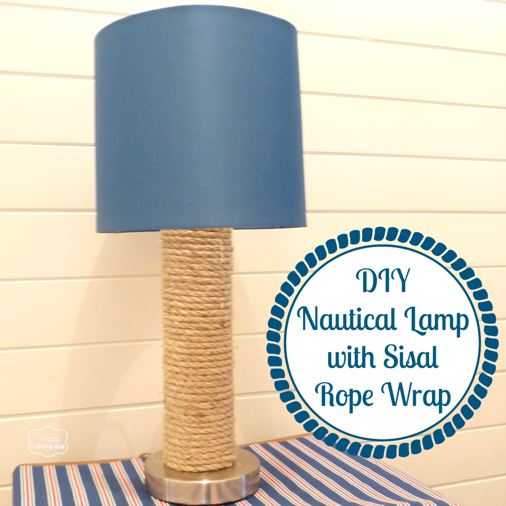 DIY nautical lamp with sisal rope wrap at thehappyhousie