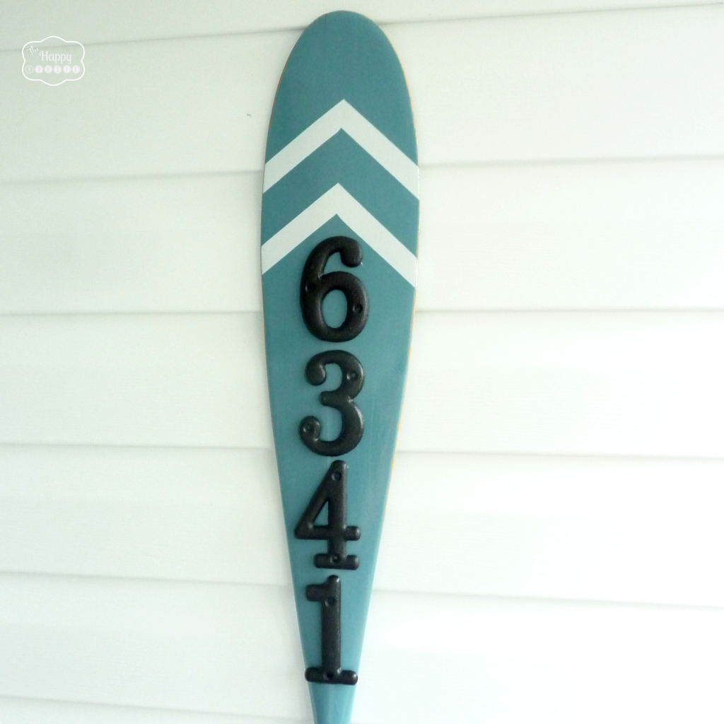 vintage oar turned house number sign 2 at thehappyhousie