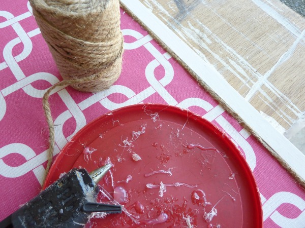 Get Organized with a DIY Fabric Covered Bulletin Board twine