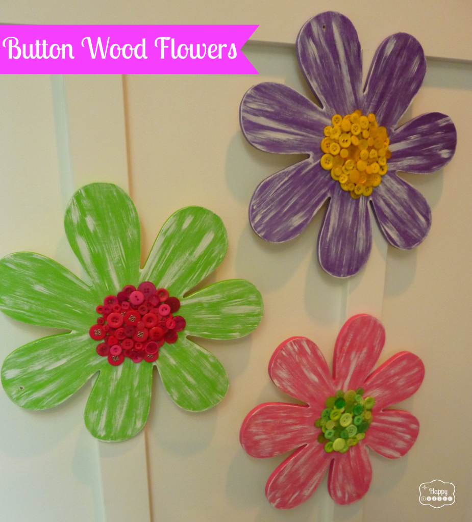 easy diy button wood flowers