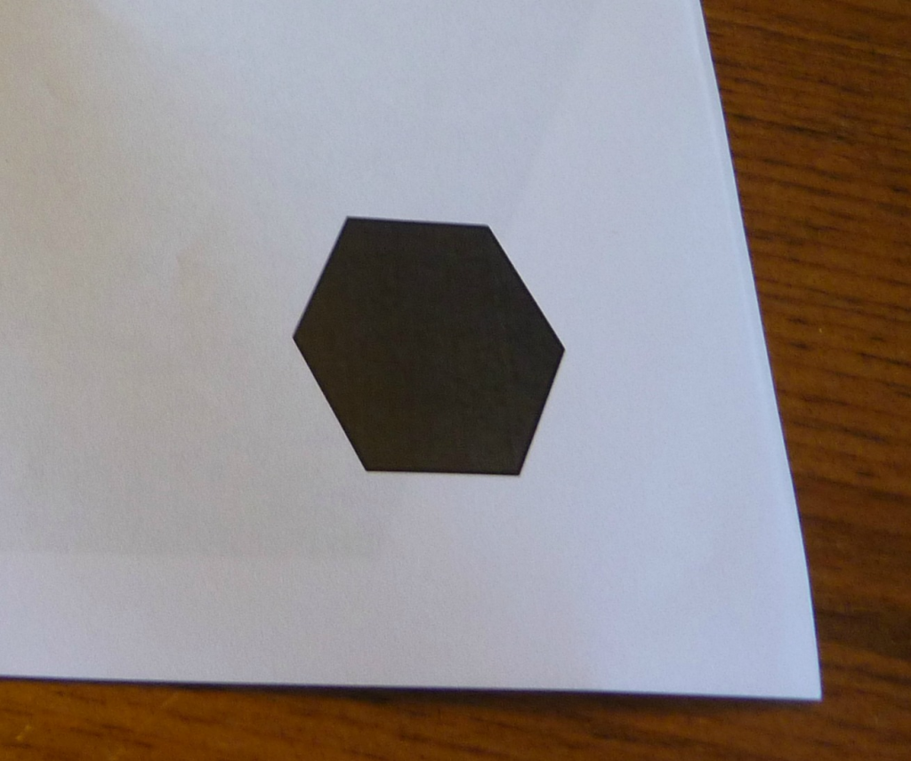 printed hexagon shape as template at thehappyhousie