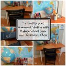 Thrifted Upcycled Homework Station with a Vintage School Desk and Faux ...