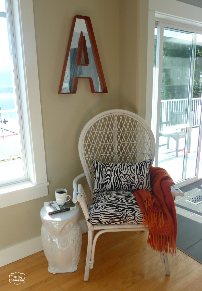 Mrs. Zebra the thrifted rattan chair makeover at thehappyhousie