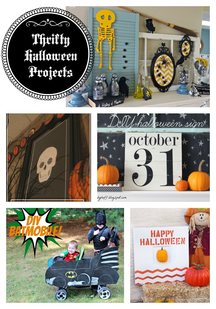 Thrifty Halloween projects labeled collage