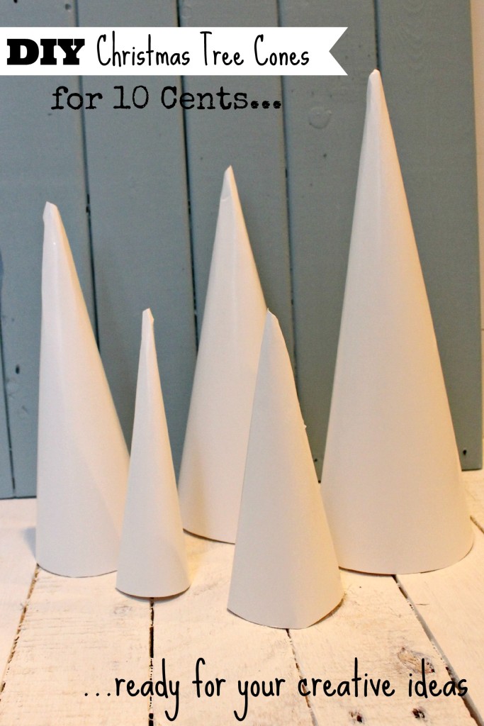 DIY Christmas Tree Cones for 10 cents apiece at thehappyhousie