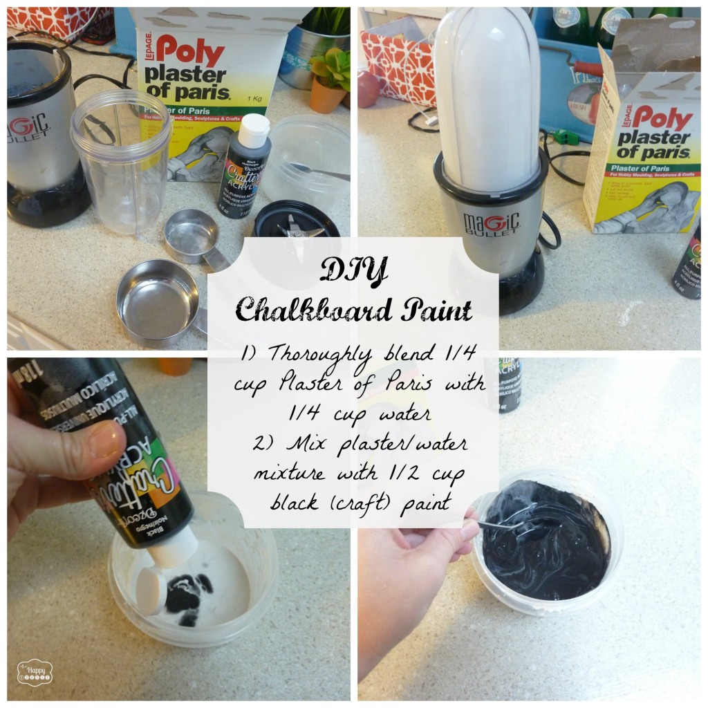 DIY Chalkboard Paint Recipe by thehappyhousie graphic.