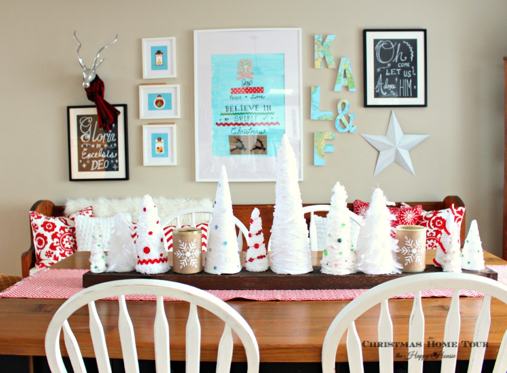 The Happy Housie Christmas Home Tour dining room gallery wall
