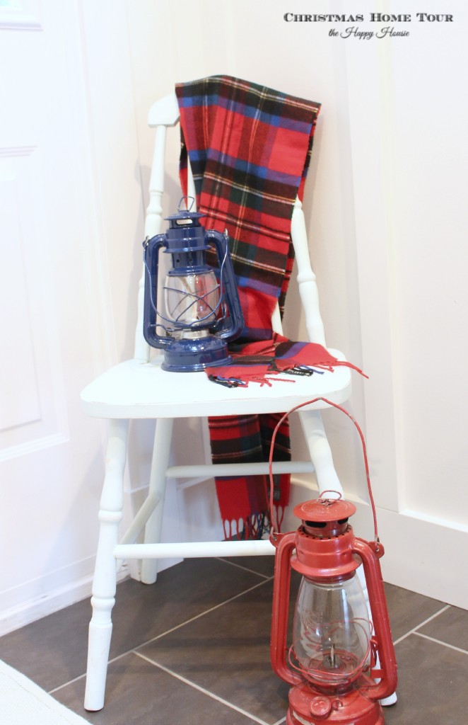 The Happy Housie Christmas Home Tour entry hall chair