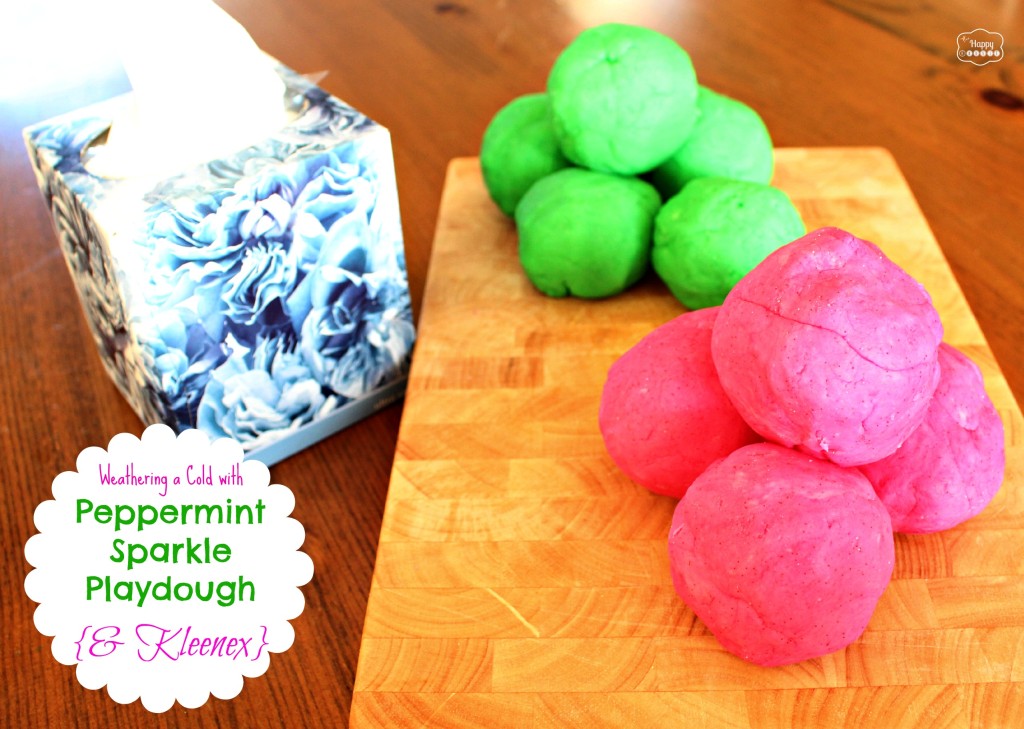 Weathering a Cold with Peppermint Sparkle Playdough and Kleenex