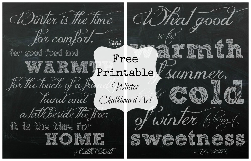 Free Printable Winter Chalkboard Art by The Happy Housie collage