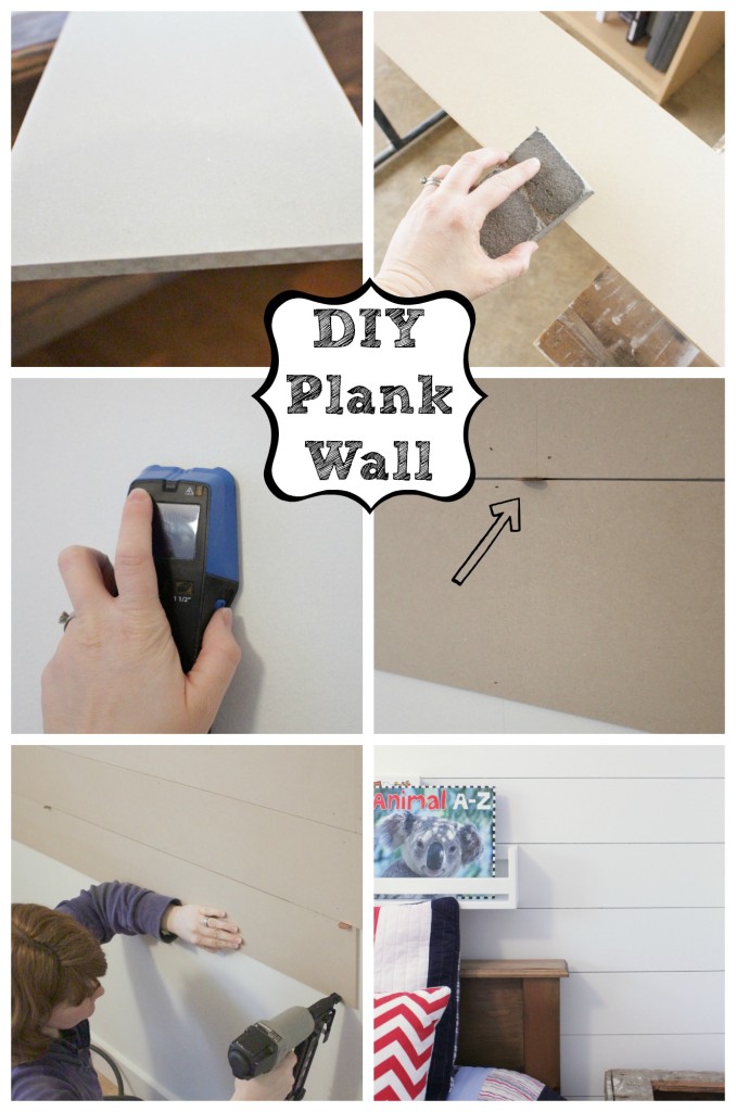 Six pictures showing how the plank wall came together.