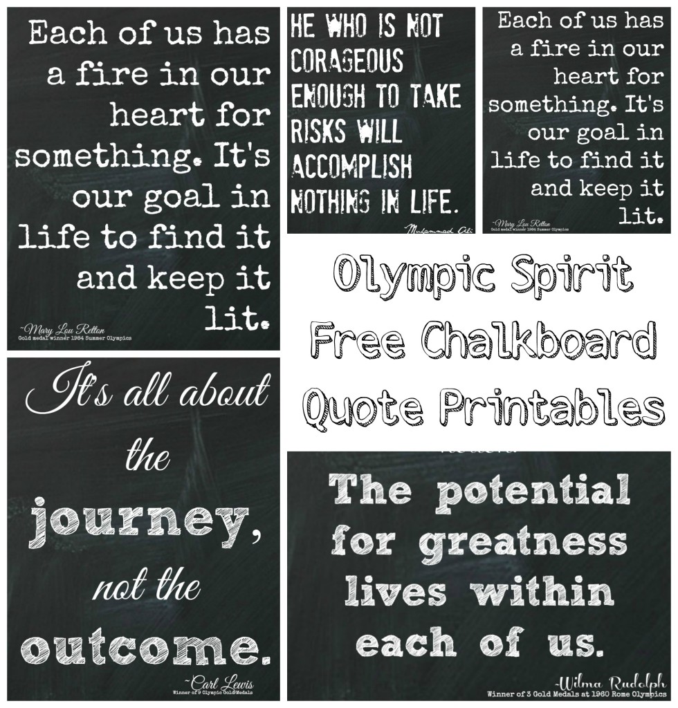 Olympic Spirit Free Chalkboard Quote Printables