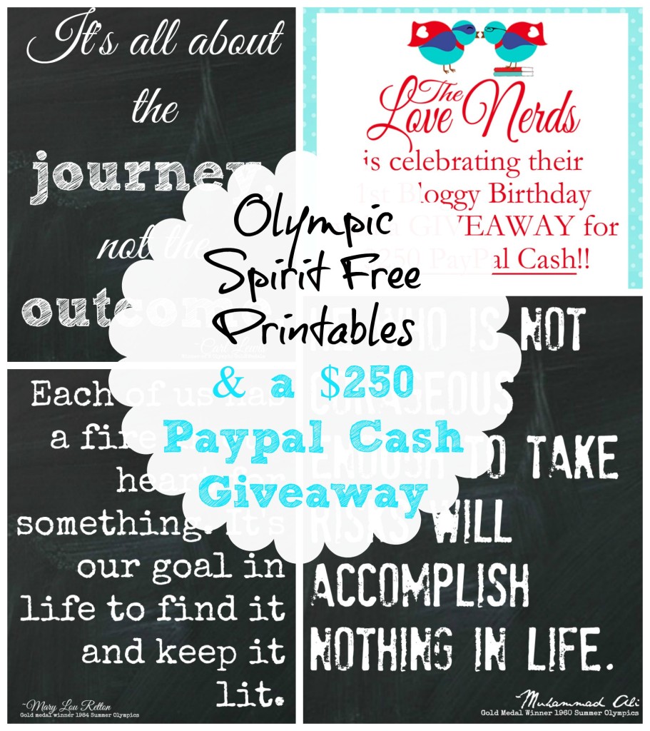 Olympic Spirit Free Printables and a paypal cash giveaway