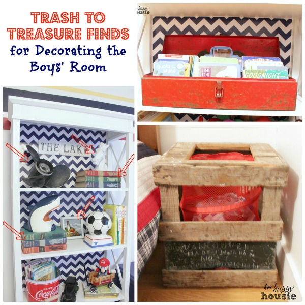 Trash to treasure finds for decorating the boys' room at the happy housie resized
