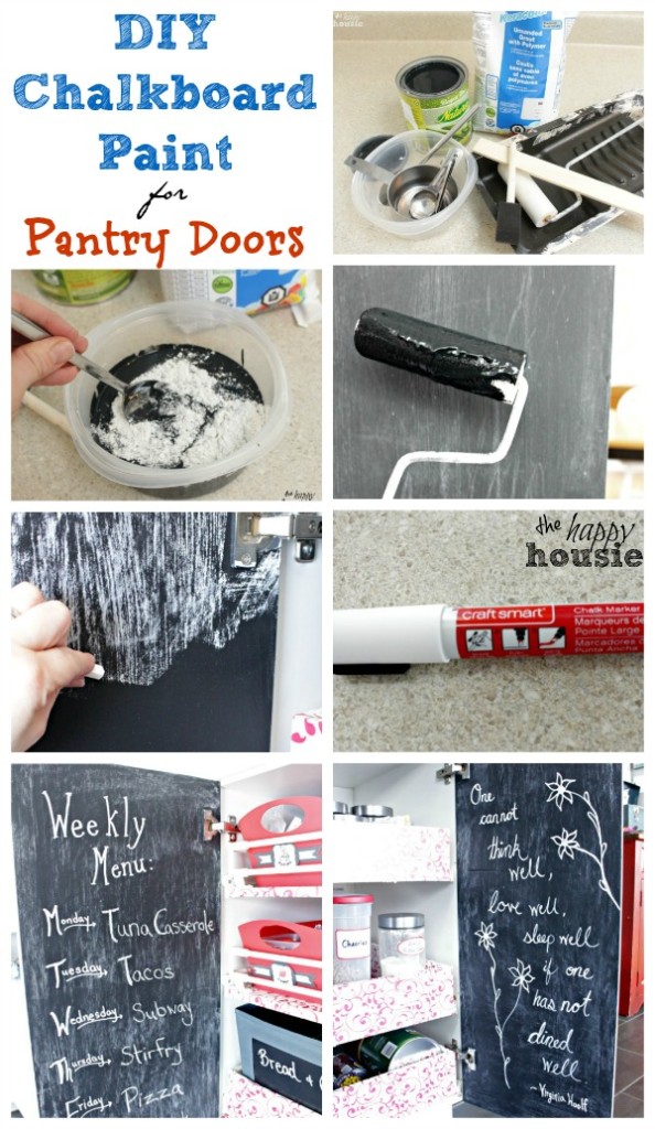 DIY Chalkboard Paint for Pantry Doors how to collage at The Happy Housie