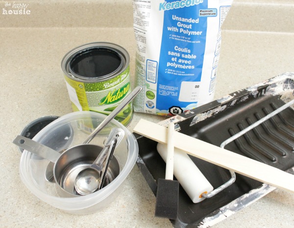 DIY Chalkboard Paint for Pantry Doors supplies at the happy housie