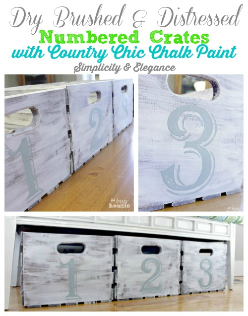 Dry Brushed and Distressed Numbered Crates with Country Chic Chalk Paint by The Happy Housie