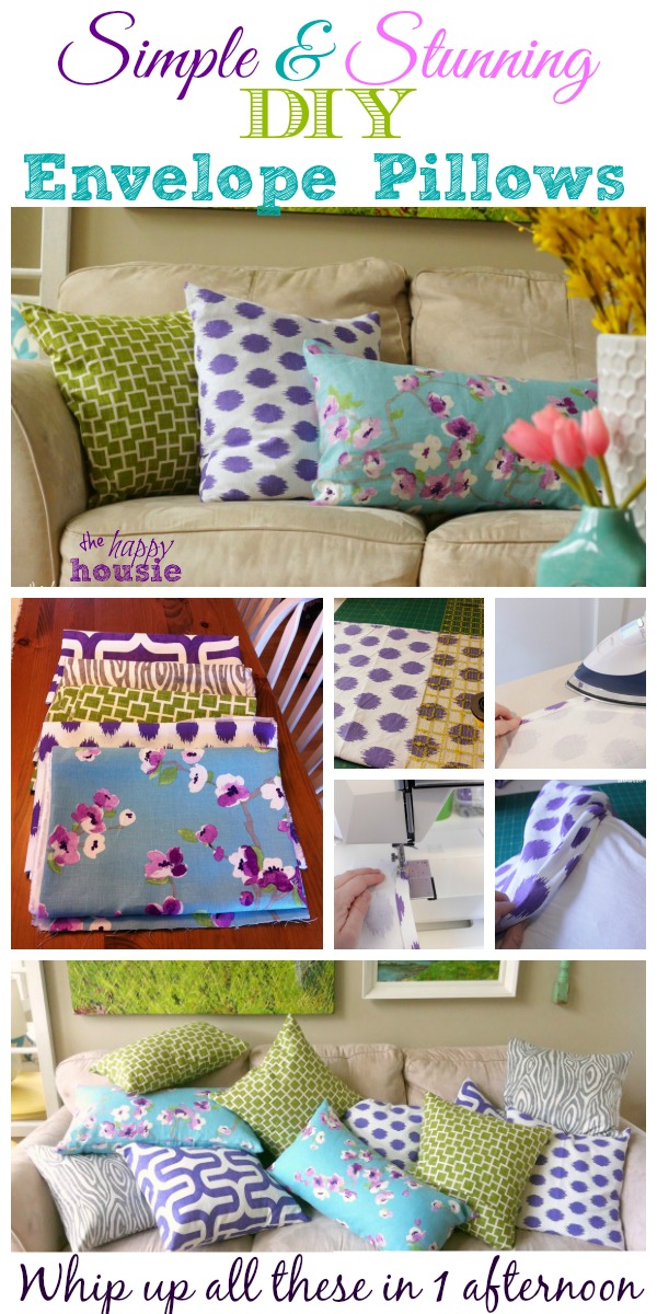 Simple Stunning DIY Envelope Pillow Tutorial how to collage at The Happy Housie