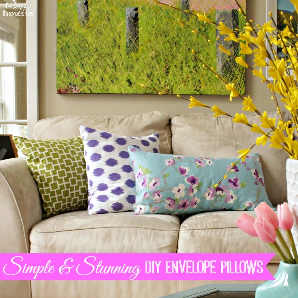 Simple and Stunning DIY Envelope Pillows how to at The Happy  Housie